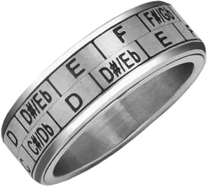 US Size 10 Musicians enigmatic bite beat Transposition Spinner Ring - 