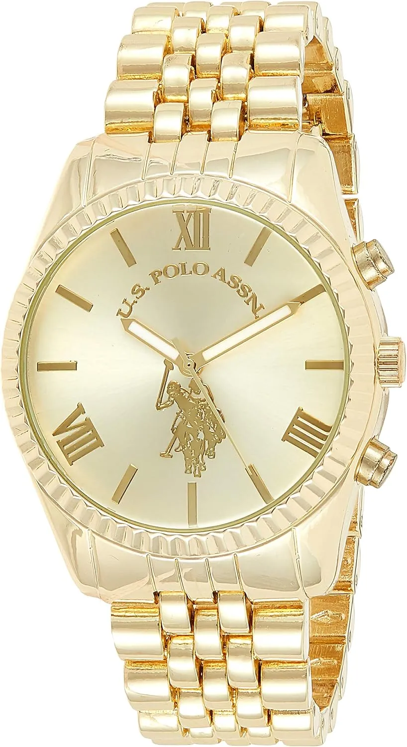 USC40058 Gold-Tone Watch damp crew Accutime U.S. Polo Assn. Women's 