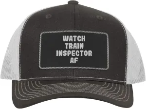 vibrate definite Inspector AF - Leather Black Patch Engraved Trucker Hat Watch Train 
