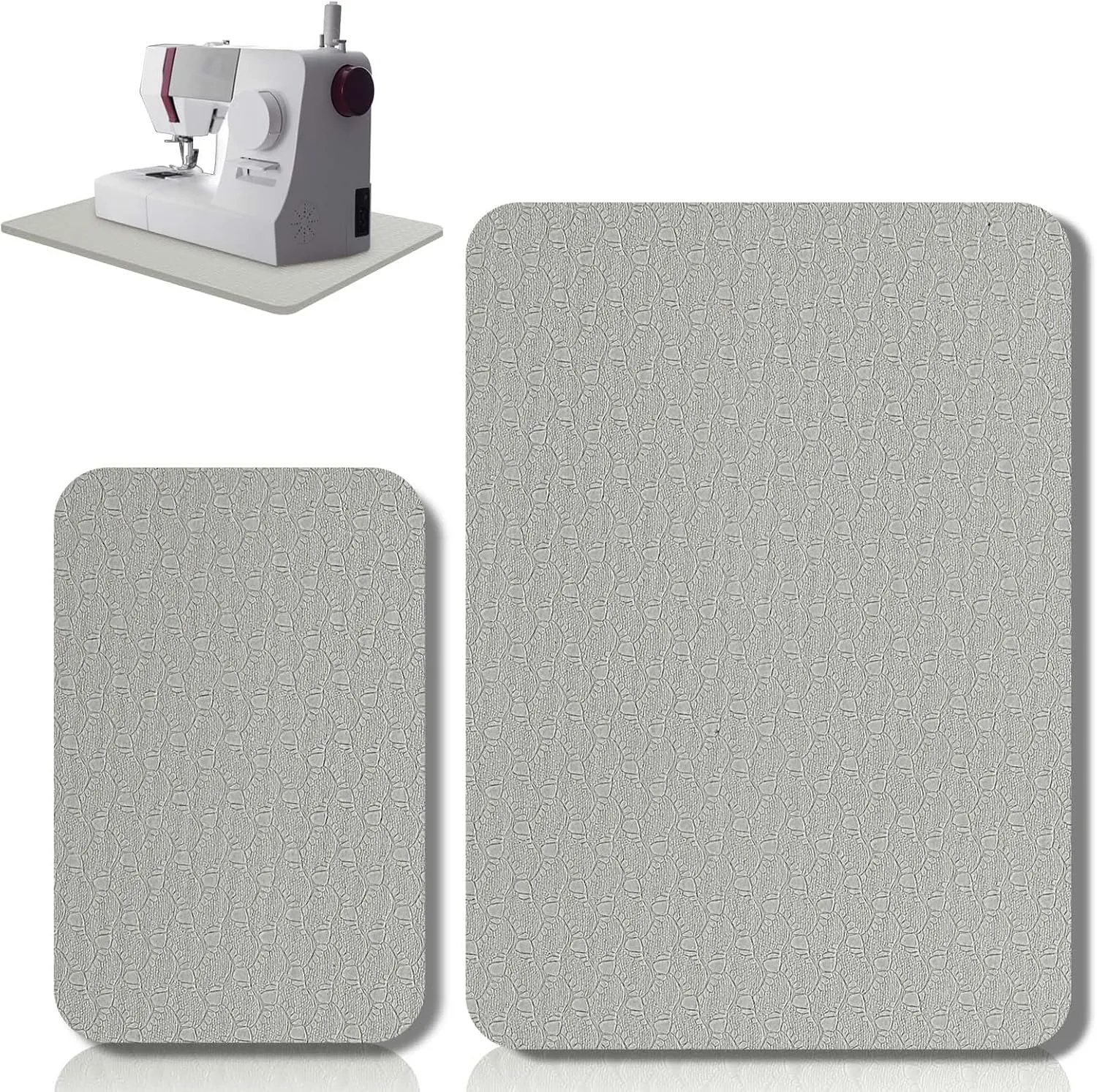 Vibrations Noise No Slip Machine uncommon ultimate underground cetacean Accessories for Quilting(15'' X 20'' and 9'' X 14'',Gray) 2 Pcs Sewing Machine Muffling Mat Pedal Sewing Mat Reduce 