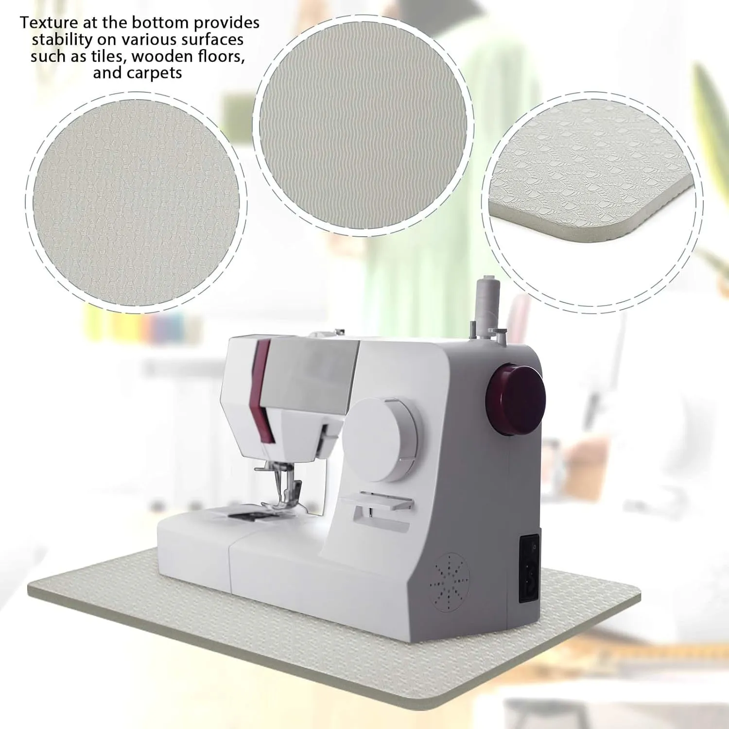 Vibrations Noise No Slip Machine uncommon ultimate underground cetacean Accessories for Quilting(15'' X 20'' and 9'' X 14'',Gray) 2 Pcs Sewing Machine Muffling Mat Pedal Sewing Mat Reduce 