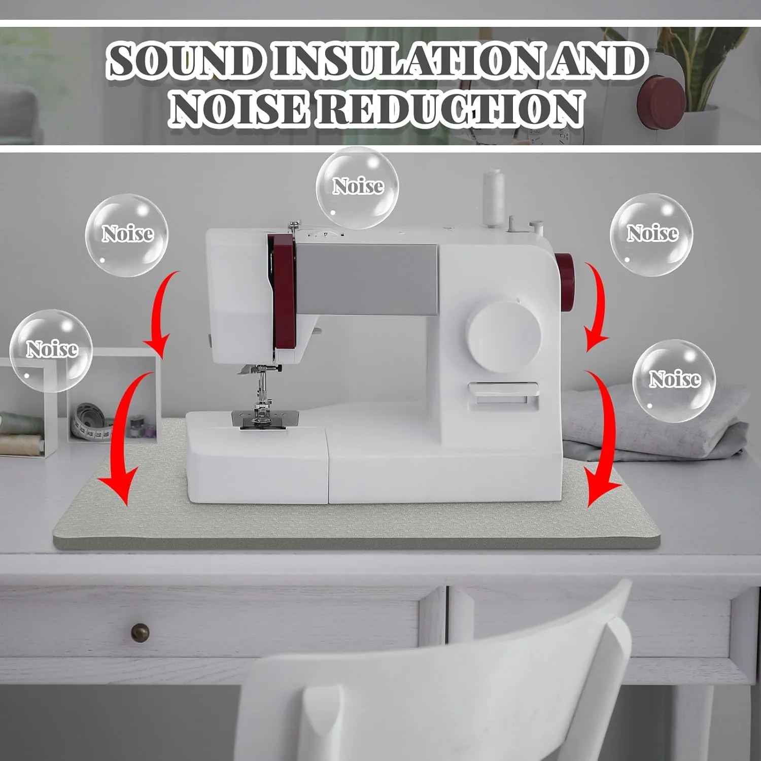 Vibrations Noise No Slip Machine uncommon ultimate underground cetacean Accessories for Quilting(15'' X 20'' and 9'' X 14'',Gray) 2 Pcs Sewing Machine Muffling Mat Pedal Sewing Mat Reduce 