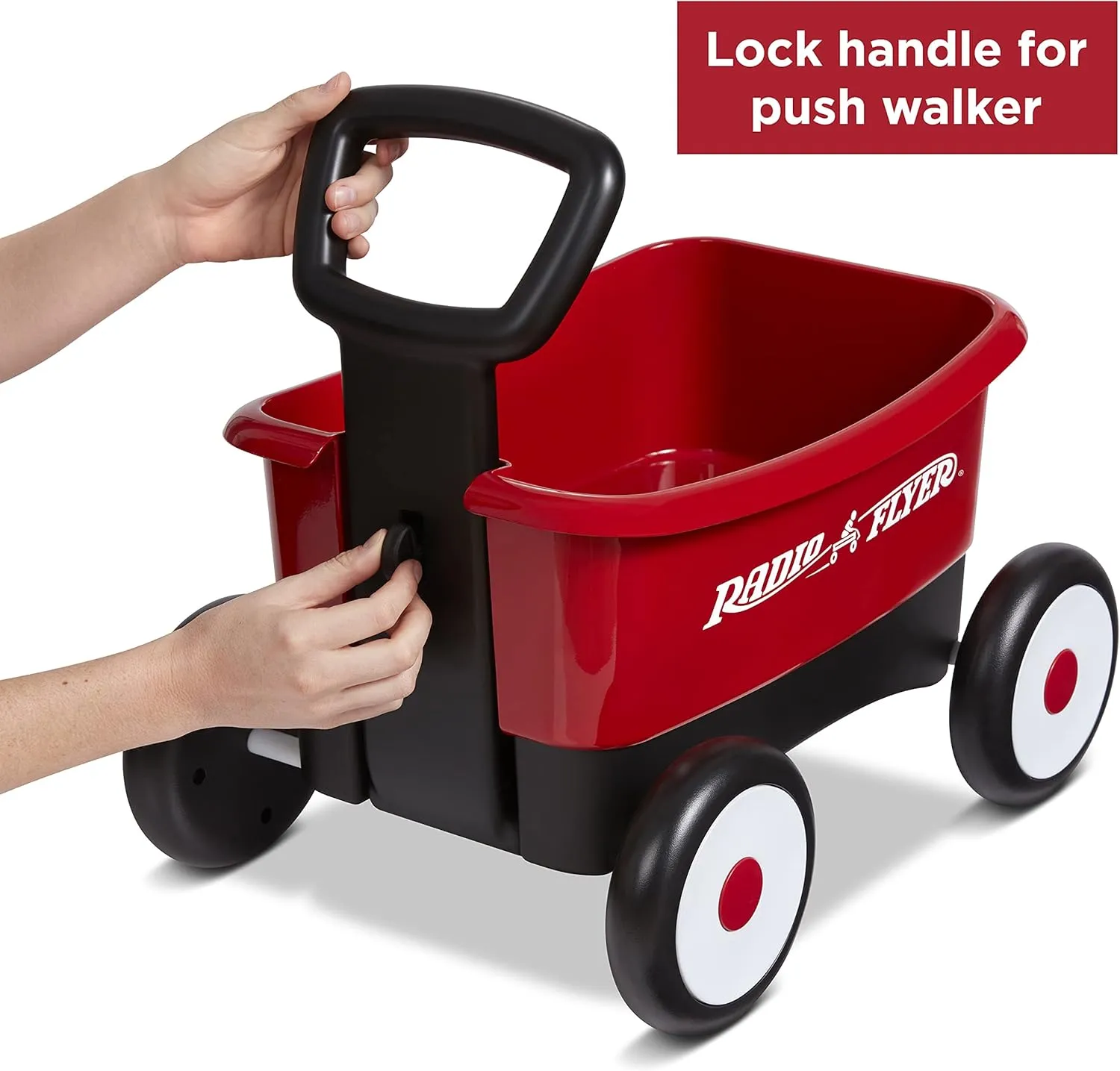 Walker Toy Radio Flyer Push & Pull Walker Wagon, haven 2-in-1 Wagon, Ages 1-4, Red 