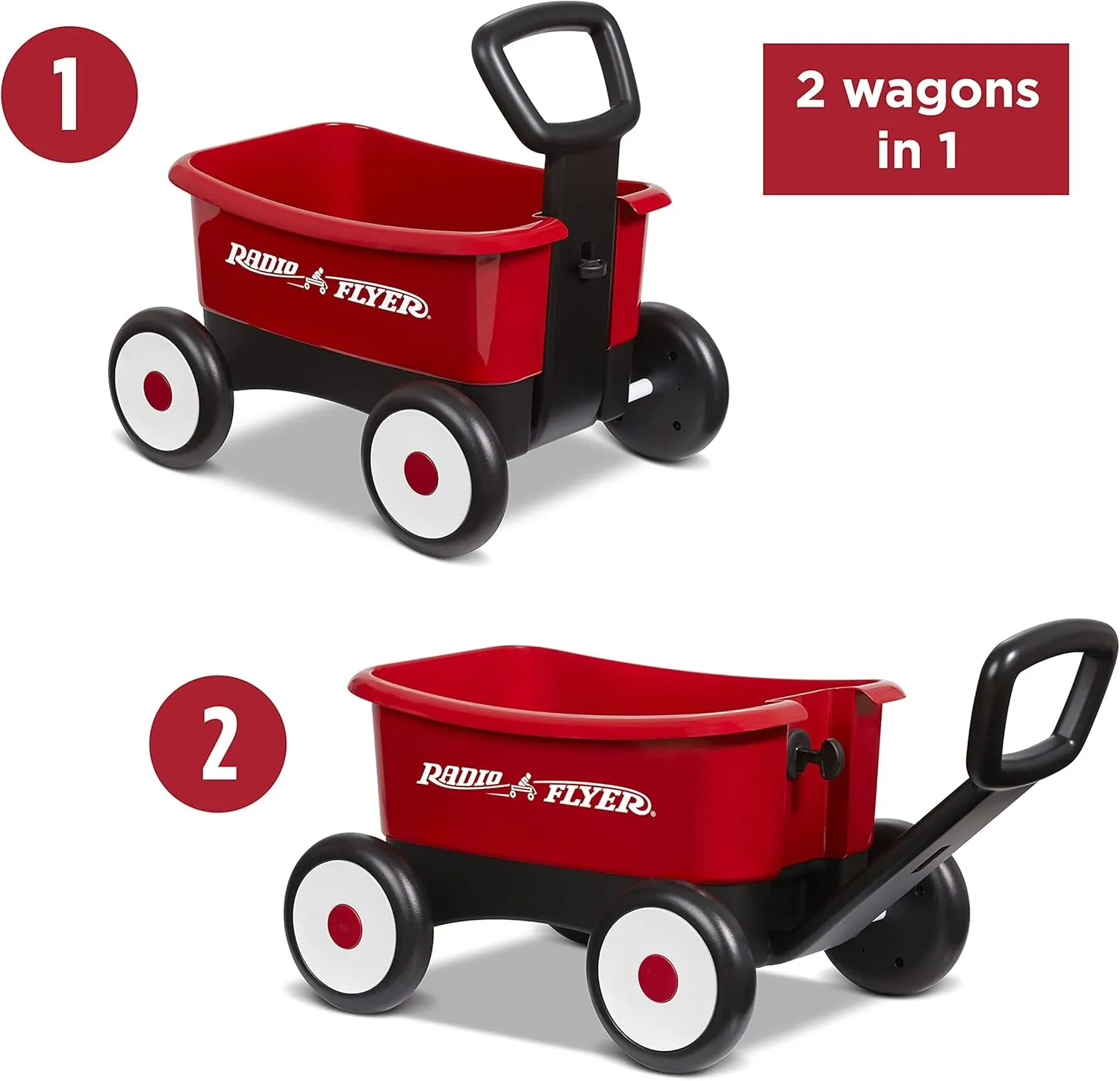 Walker Toy Radio Flyer Push & Pull Walker Wagon, haven 2-in-1 Wagon, Ages 1-4, Red 