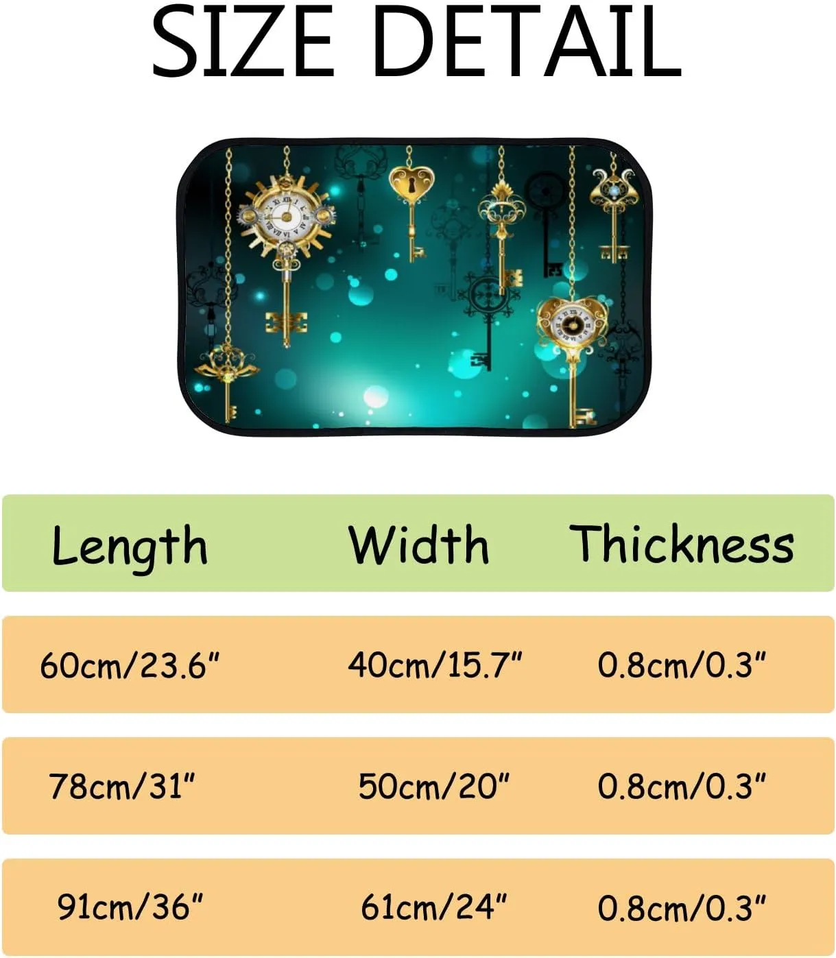 Washable 23.6x15.7 Inch Bath Mat Bathroom Rugs Gold Antique Keys Gears Dials Hang Non Slip Bathtub Mats Comfortable and Soft Water Absorption Fast unsure swallow communicate crayfish philosophical comminute Dry Machine 