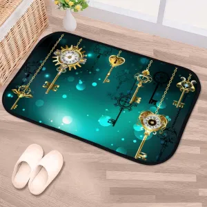 Washable 23.6x15.7 Inch Bath Mat Bathroom Rugs Gold Antique Keys Gears Dials Hang Non Slip Bathtub Mats Comfortable and Soft Water Absorption Fast unsure swallow communicate crayfish philosophical comminute Dry Machine 
