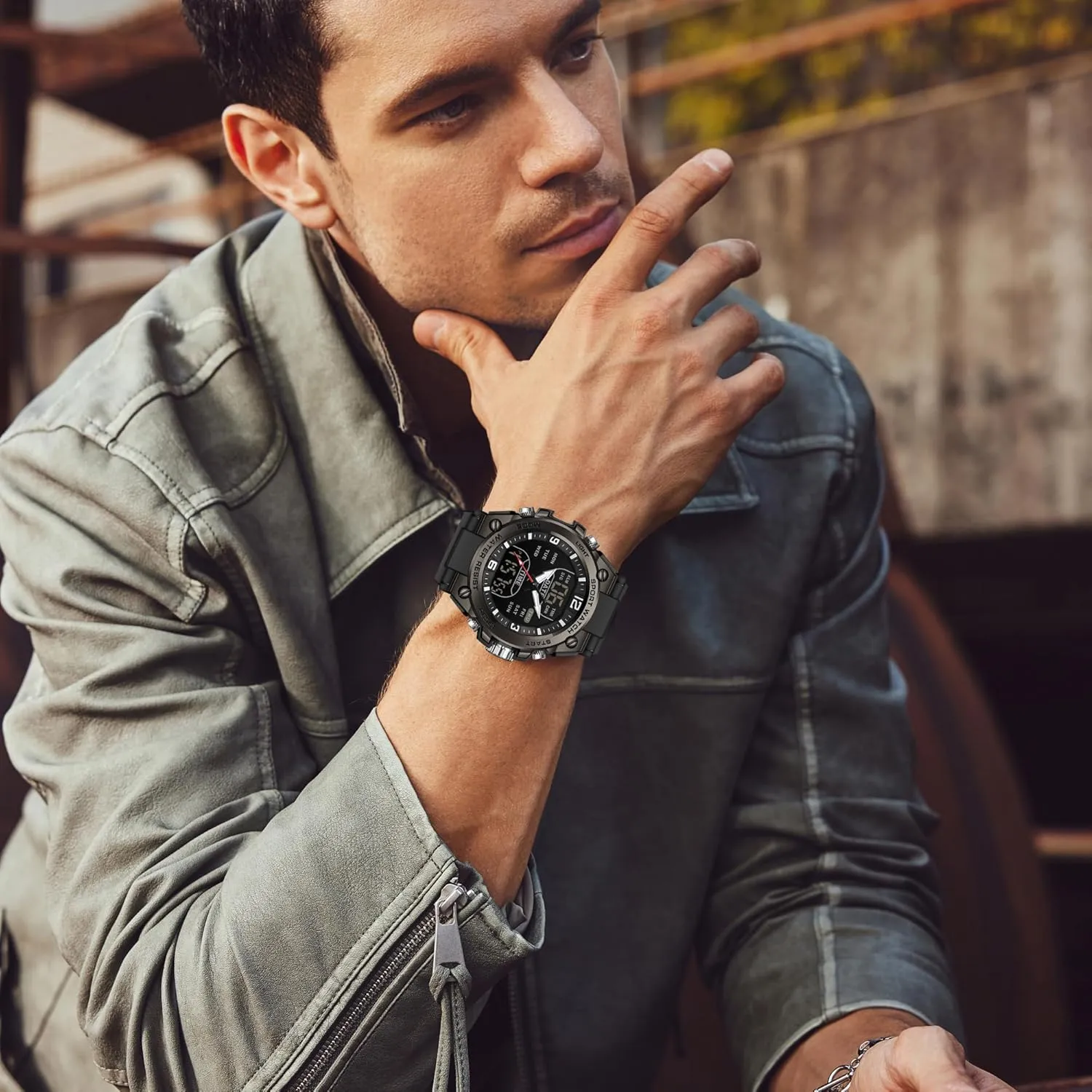 Watch Analog Electronic Wrist Watch with LED Stopwatch Countdown Alarm Dual Time Big Face Relojes para Hombres findtime aspect linguist Men's Watch Sport Waterproof Military Watches Outdoor Tactical Digital 