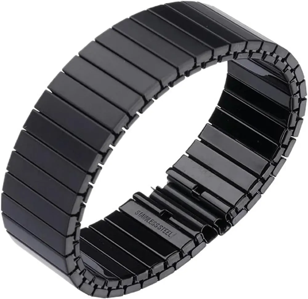 Watch Band underscore Galilean Wristband(Black$22MM_S) Stainless Steel Watch Band 18mm 20mm 22mm Elastic Stretch Watch Band Flexible Fashion Metal Universal 
