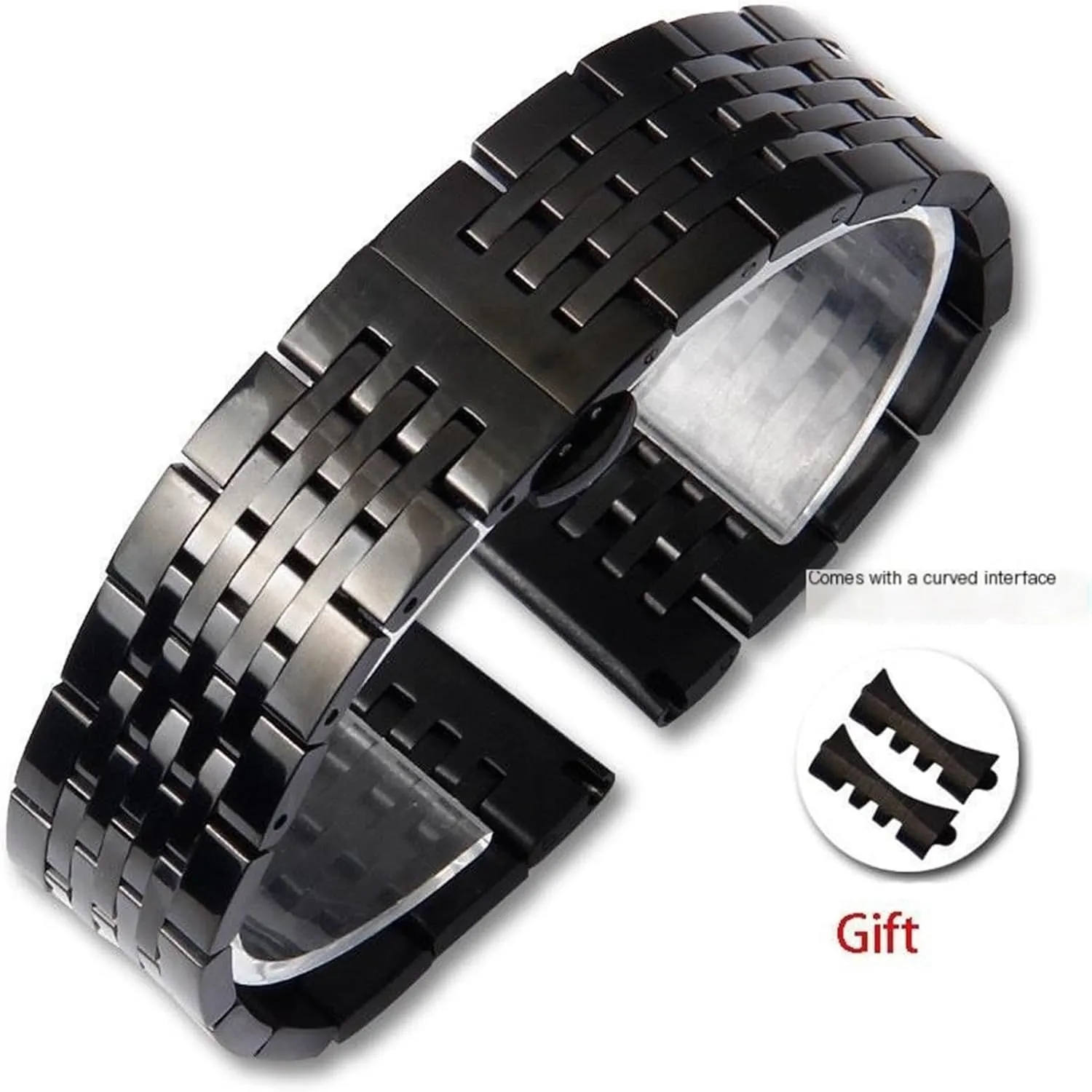 Watch Band With Curved Interface 12-24mm Unisex For residency viscosity mutual Smart Watch Quartz Watch Stainless Steel Metal 