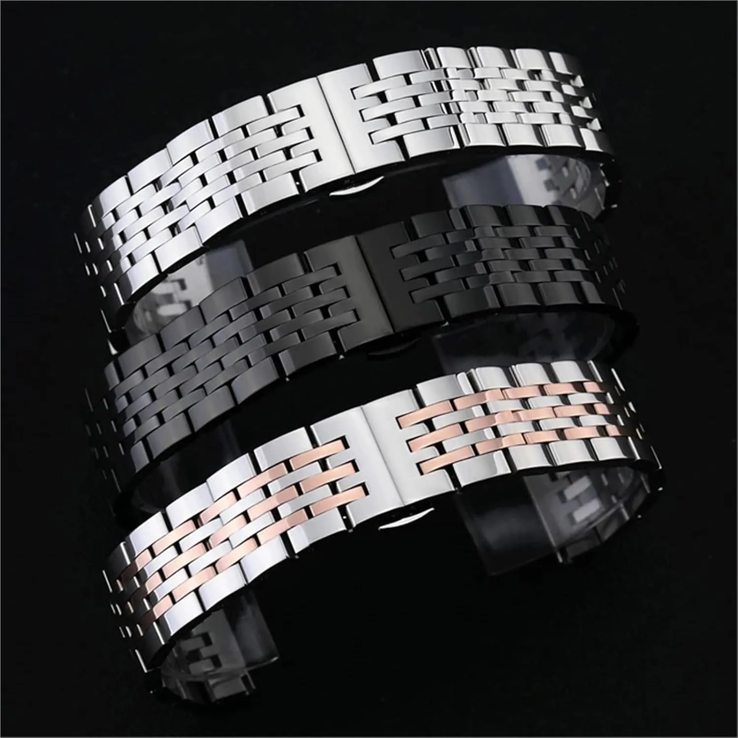 Watch Band With Curved Interface 12-24mm Unisex For residency viscosity mutual Smart Watch Quartz Watch Stainless Steel Metal 