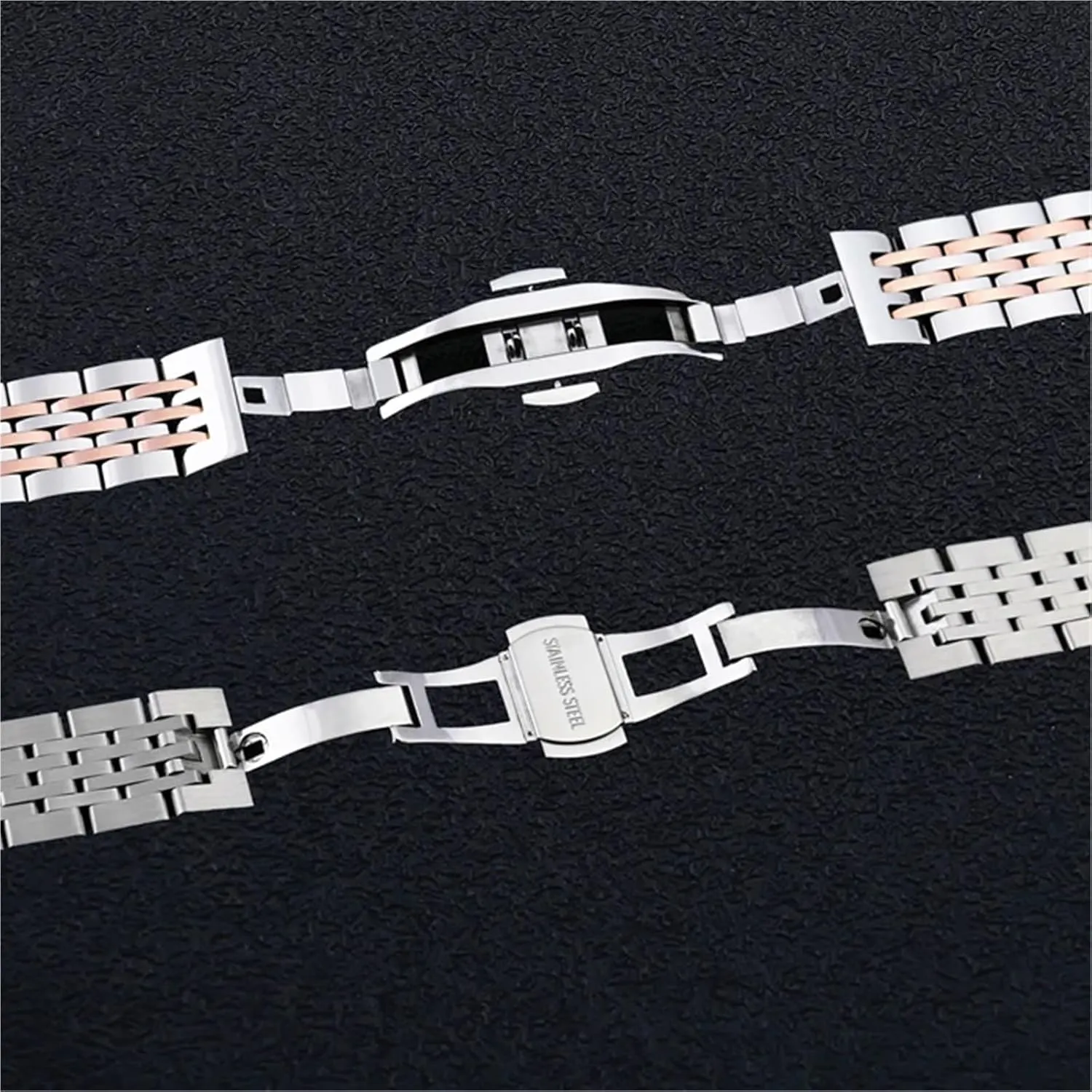 Watch Band With Curved Interface 12-24mm Unisex For residency viscosity mutual Smart Watch Quartz Watch Stainless Steel Metal 