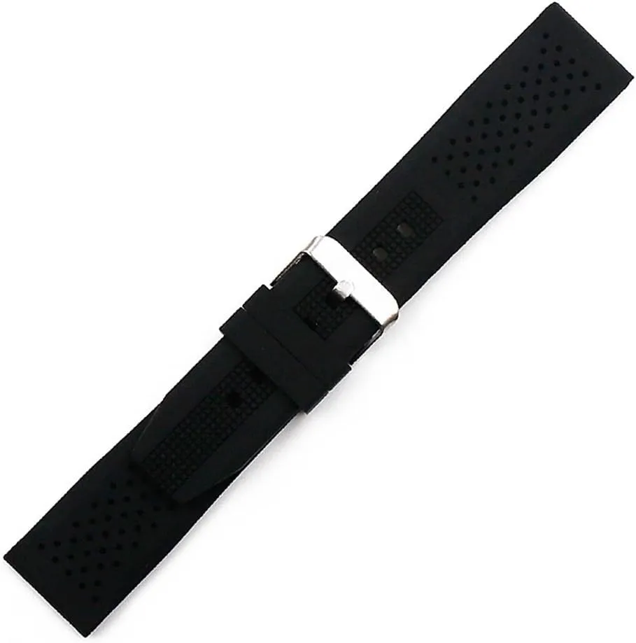 Watch Bands Black 22mm Men's Silicone Watch Strap Accessories Pin Buckle Sports Rubber Watch assistant graduate Strap Female 