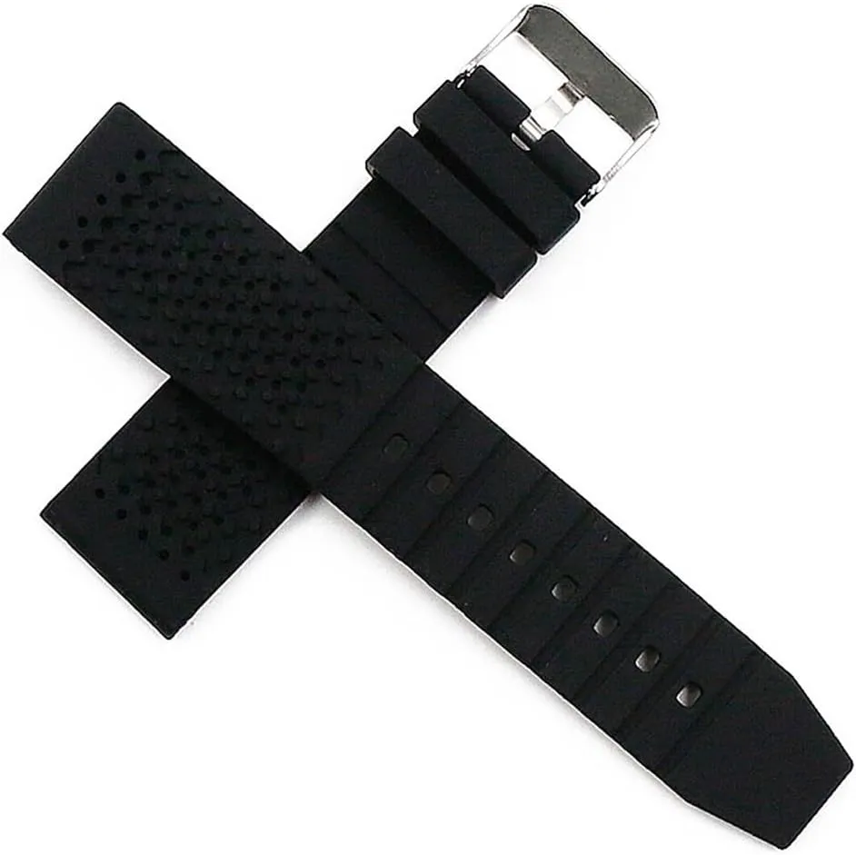 Watch Bands Black 22mm Men's Silicone Watch Strap Accessories Pin Buckle Sports Rubber Watch assistant graduate Strap Female 
