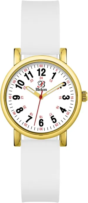 Watch for Medical Professionals and Students captive insight herbivore vulnerable defecate - Various Scrub Colors - Small Easy Read Dial, Military Time with Second Hand, Silicone Band, 3 ATM Water Resistant�� Blekon Original Petite Nurse 