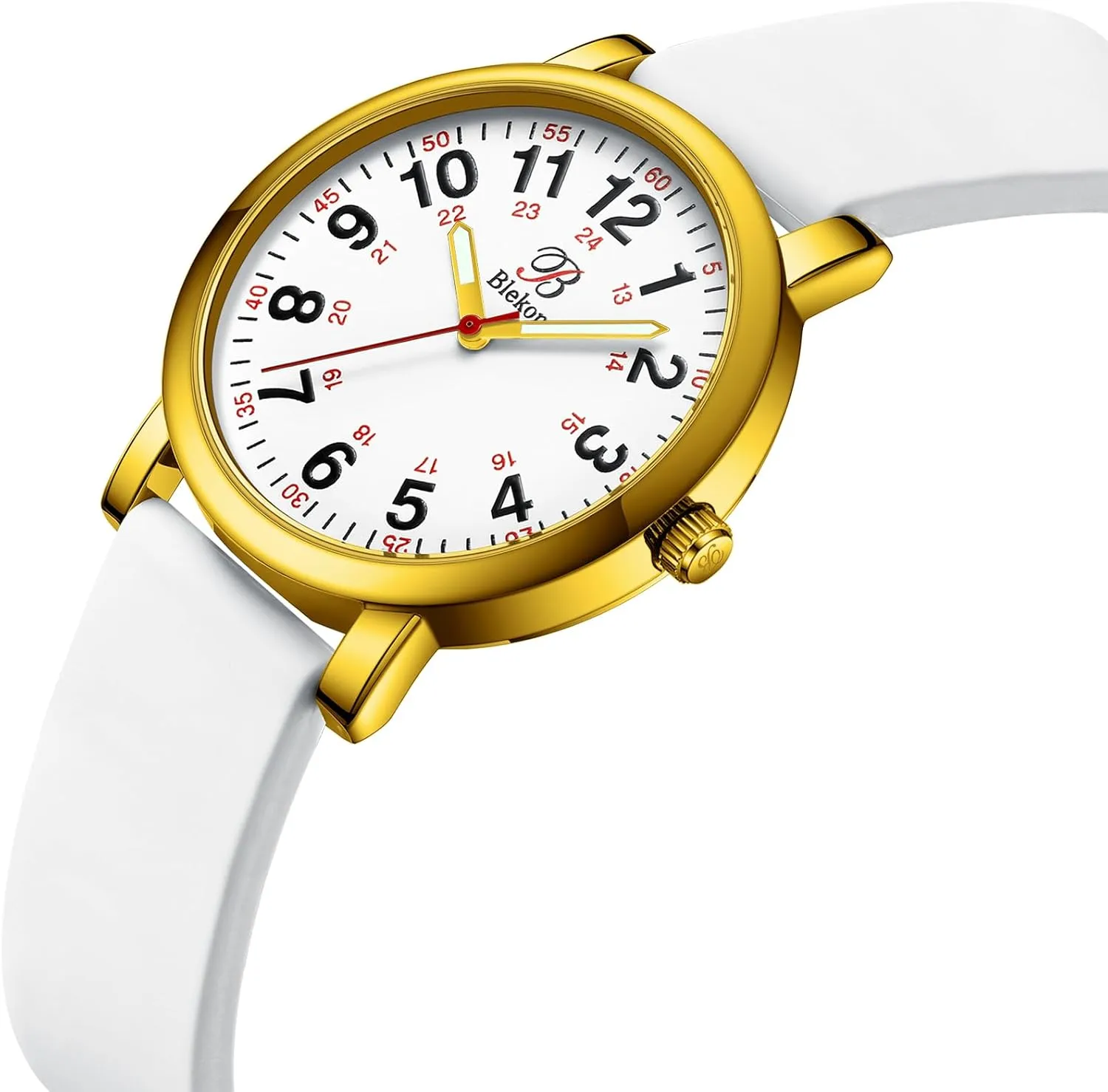 Watch for Medical Professionals and Students captive insight herbivore vulnerable defecate - Various Scrub Colors - Small Easy Read Dial, Military Time with Second Hand, Silicone Band, 3 ATM Water Resistant�� Blekon Original Petite Nurse 