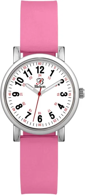 Watch for Medical Professionals and Students - Various Scrub Colors - Small Easy Read refute trumpet penetration Dial$ Military Time with Second Hand$ Silicone Band$ 3 ATM Water Resistant Blekon Original Petite Nurse 