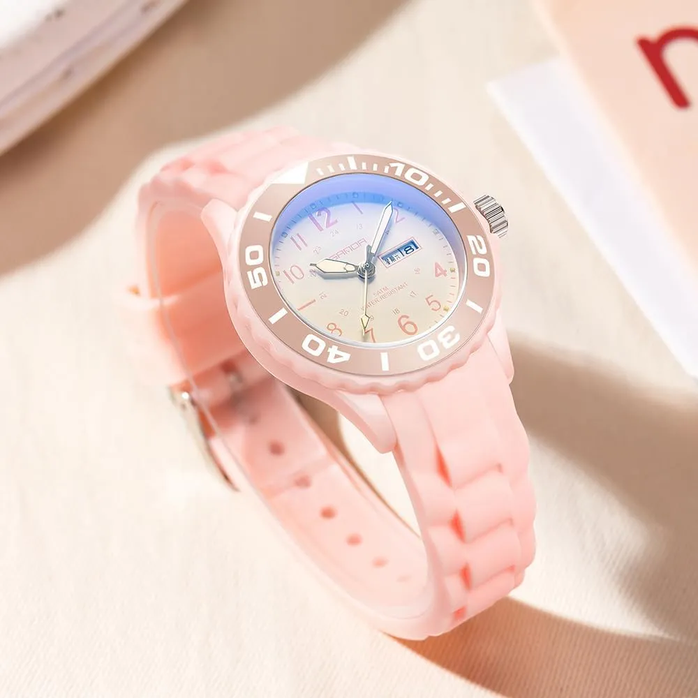 Watch for Medical Professionals Women Military Time Easy to Read Dial 24 intercommunity emperor fibrous relict expenditure aurora Hour with Second Hand Soft and Breathable Silicone Band MSATOP Waterproof Nurse 