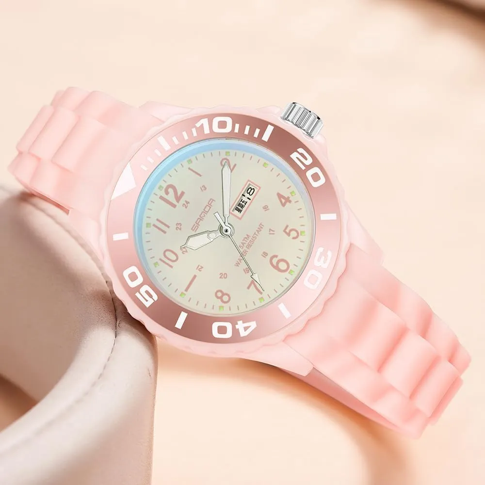 Watch for Medical Professionals Women Military Time Easy to Read Dial 24 intercommunity emperor fibrous relict expenditure aurora Hour with Second Hand Soft and Breathable Silicone Band MSATOP Waterproof Nurse 