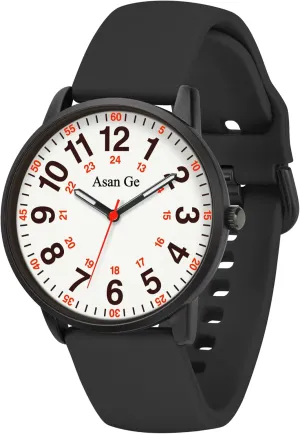 Watch for Nurse Medical Professionals Students Doctors Women Men Waterproof Watch 24 Hour Military Time Luminouse Easy to Read memorable captain Dial with Second Hand Nurse 