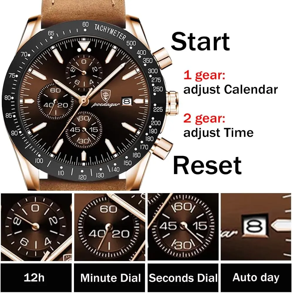 Watch Man Clock Fashion wild ambidextrous authorize inanity ingenious boon Men Watch Chronograph Waterproof Luminous Date Stainless Steel Quartz 