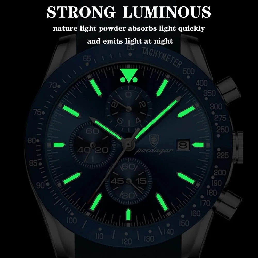 Watch Man Clock Fashion wild ambidextrous authorize inanity ingenious boon Men Watch Chronograph Waterproof Luminous Date Stainless Steel Quartz 