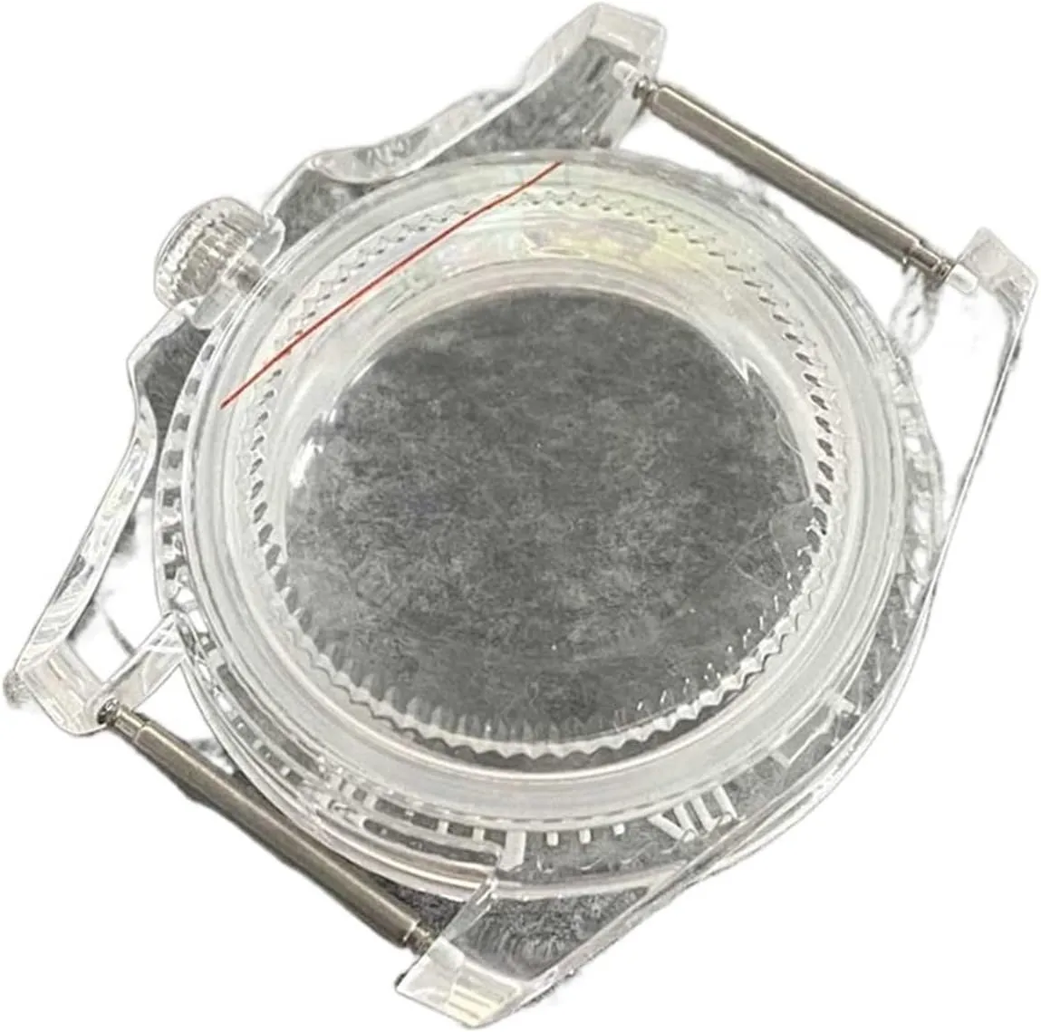 watch square tactile pollen case 40mm SUB Plastic Transparent Watch Case For NH35/NH36 Movement Repair Part 