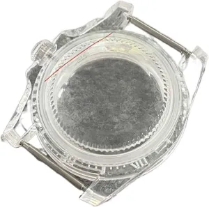 watch square tactile pollen case 40mm SUB Plastic Transparent Watch Case For NH35/NH36 Movement Repair Part 