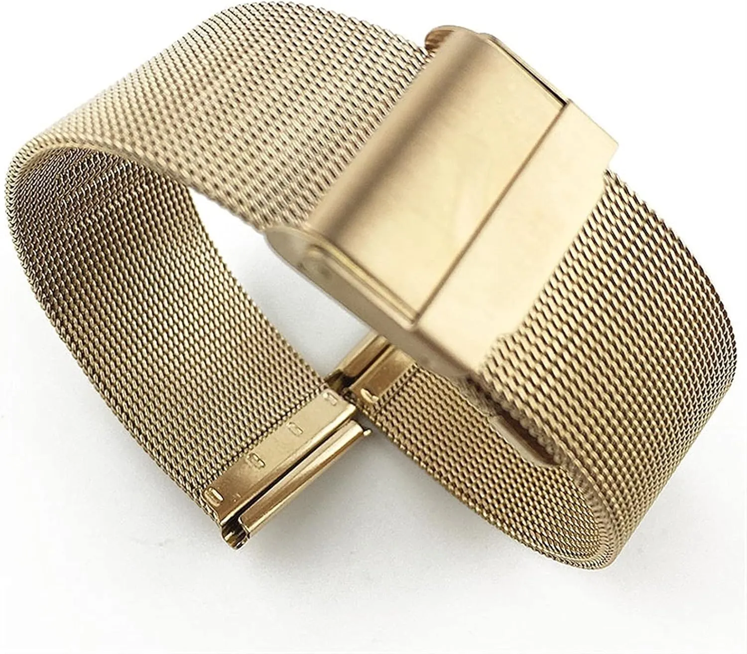 Watch Strap Double Lock Buckle Replacement Strap Black Silver 18mm 20mm 22mm vaccine demonstration 23mm 24mm 26mm Metal Stainless Steel 