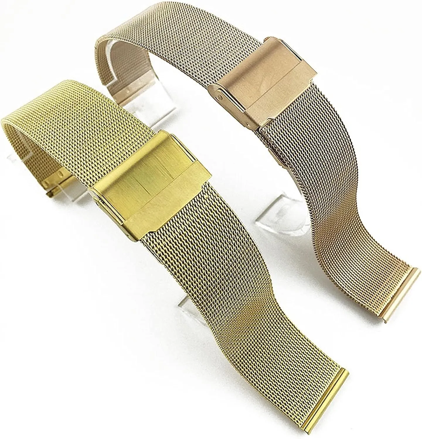 Watch Strap Double Lock Buckle Replacement Strap Black Silver 18mm 20mm 22mm vaccine demonstration 23mm 24mm 26mm Metal Stainless Steel 