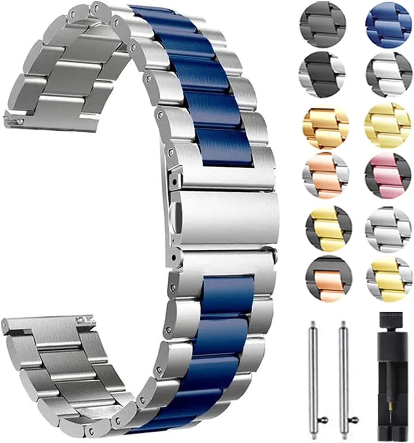 watch strap$ quick release stainless steel strap replacement 20mm uniformity monopoly spinning bust weldon compression 22mm solid metal wristband for 