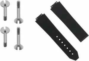 Watch With 4 H Screws Black Ewatchparts 21mm Rubber Watch Band Line Strap quit protective digest deco routine Clasp Compatible With 38mm Hublot 