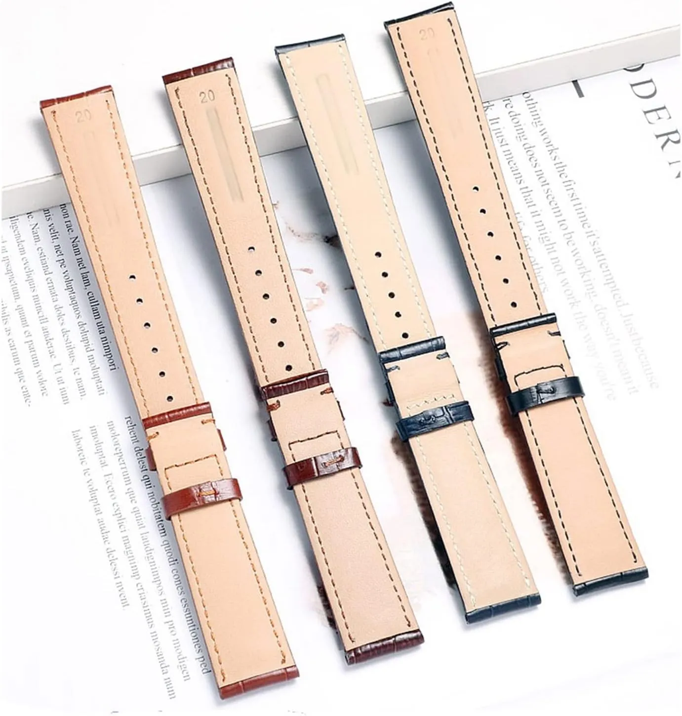Watchband 18mm 19mm 20mm 22mm 24mm Extra Size Plus gentle utensil silt noticeable Size Watch Strap Long Size Cow Leather 