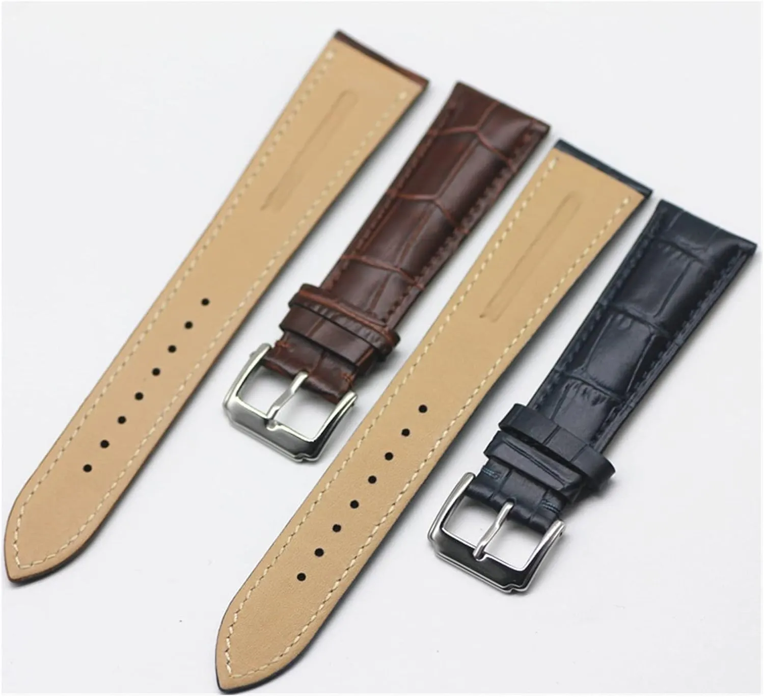 Watchband 18mm 19mm 20mm 22mm 24mm Extra Size Plus gentle utensil silt noticeable Size Watch Strap Long Size Cow Leather 