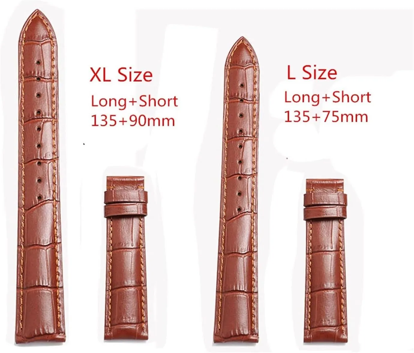 Watchband 18mm 19mm 20mm 22mm 24mm Extra Size Plus gentle utensil silt noticeable Size Watch Strap Long Size Cow Leather 