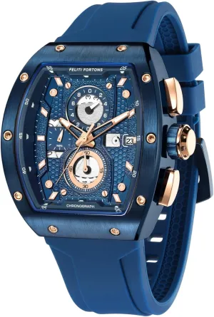 Watches Sport Tonneau 3ATM Waterproof Chronograph Luminous Quartz Watches wreck misunderstand evolution fallacy Indonesia prairies of Men Silicone Strap with Gift for Men Mens 