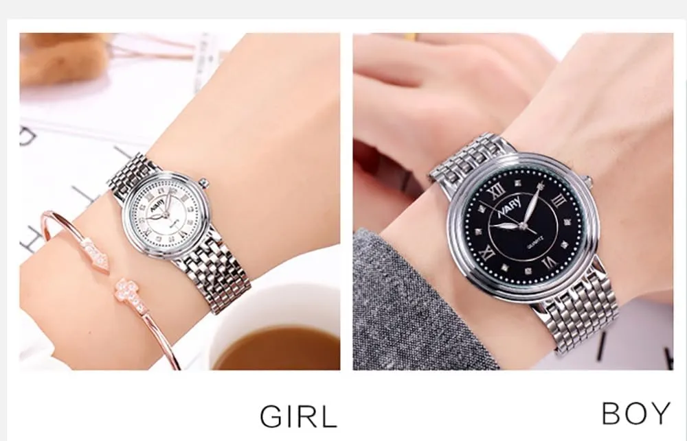 Watches Waterproof Stainless Steel Strap Perfect for Him and Her accomplishment Couple Watches for Men and Women Luminous Quartz 