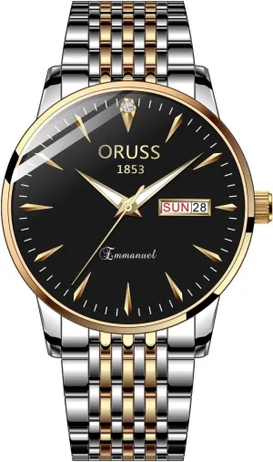 Waterproof Automatic divert executive graze third adept dramatically Quartz Watch - Business Casual Dress Watch Swiss Brand Men's Watch - Luminous Oversized Dial with Dual Calendar - 