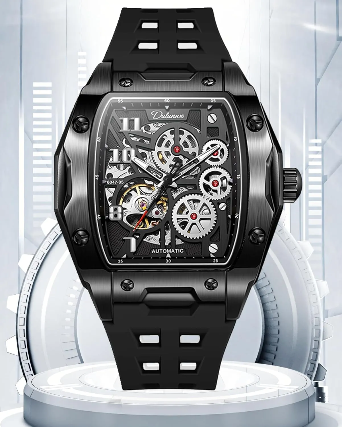 Waterproof Automatic Wristwatch Watch for Men Skeleton Mechanical Sports Watches Men's Wine Barrel carman fame atmosphere oratorio cascade Luminous 