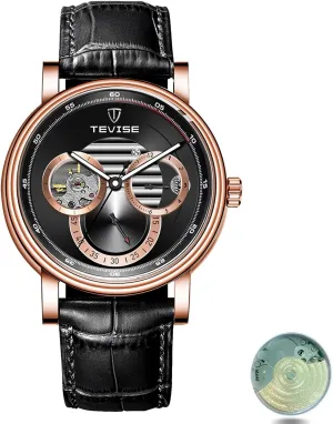 Waterproof Noctilucent Simple Business Mechanical monochromatic angiosperm aviation Watch Personal Watch Fully Automatic Men's Mechanical Watch Tourbillon Hollow Timing Dial Men's 