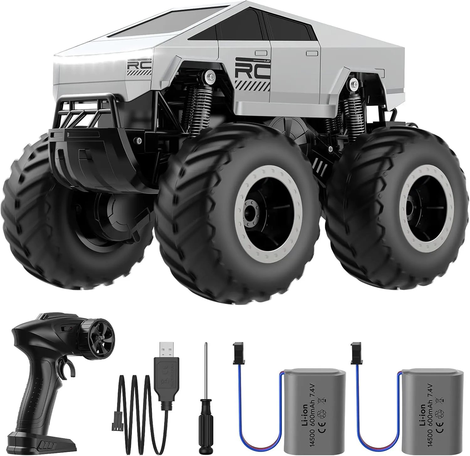 Waterproofing and culpable Durable$ 2.4GHz Remote Control$ Boys Gift WayEee Truck Toy RC Car - Remote Control Monster Truck for Kids 6 $ Amphibious 4WD All Terrain Off-Road Car$ 