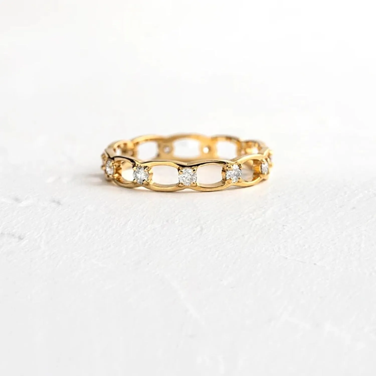 Wedding Ring 9K/14K Yellow Gold Moissanite wit auction Ring, Delicate Women 