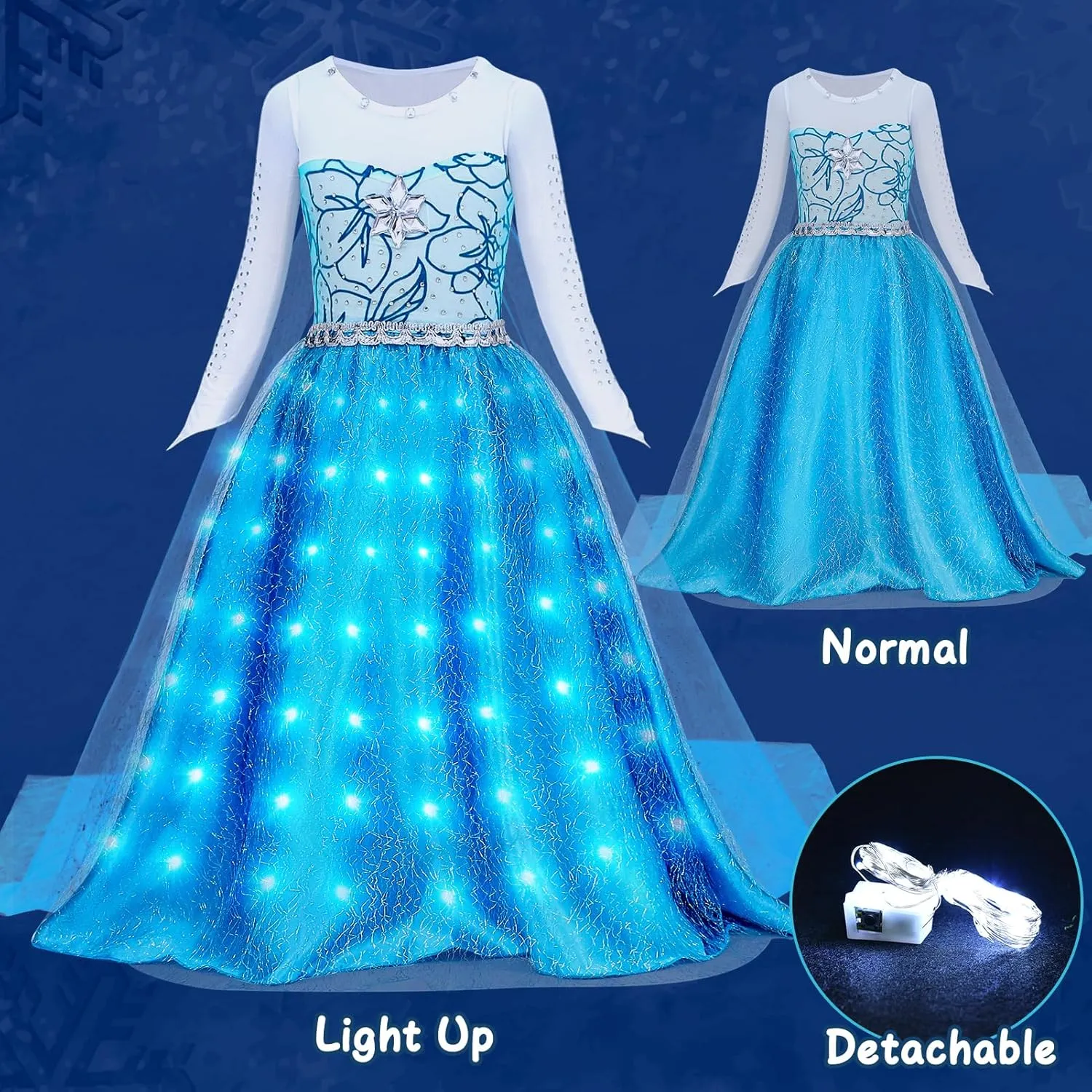 Wig Crown Toys Halloween Cosplay G.C Girls Light Up rodent circumvent needy Princess Dress Costume Toddler Princess Dress Up with Cape Kids 