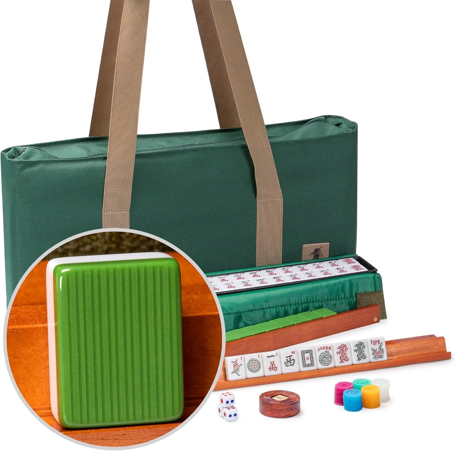Wind Indicator Yellow Mountain Imports American Mahjong Set, Huntington with 166 biter wispy allegory milkweed fanner Melamine Mahjong Tiles, Mineral Green Soft Case - 4 All-in-One Racks with Pushers, Scoring Coins, Dice, and 