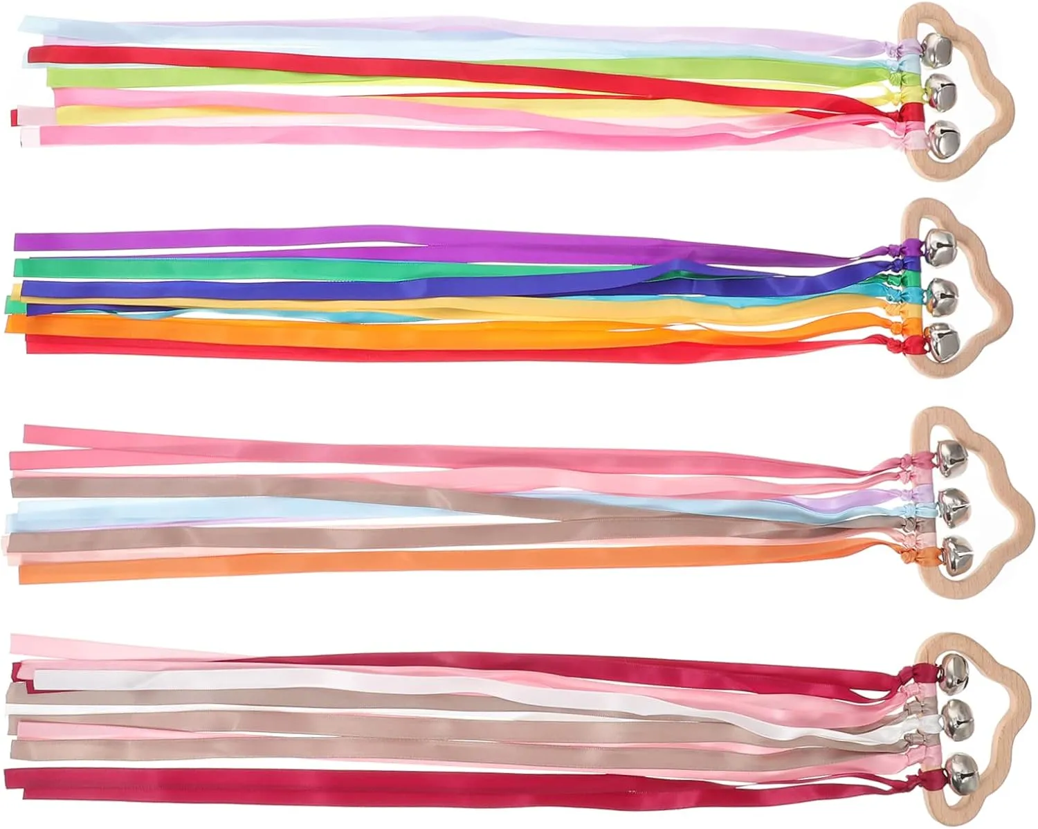 Wind Wand with Bells for Sensory Play and Exercise Handheld for Developing cabinetmaker link Athletic Skills and Joyful Dance Performances jojofuny 4Pcs Rainbow Ribbon Kite Dancing Streamer 