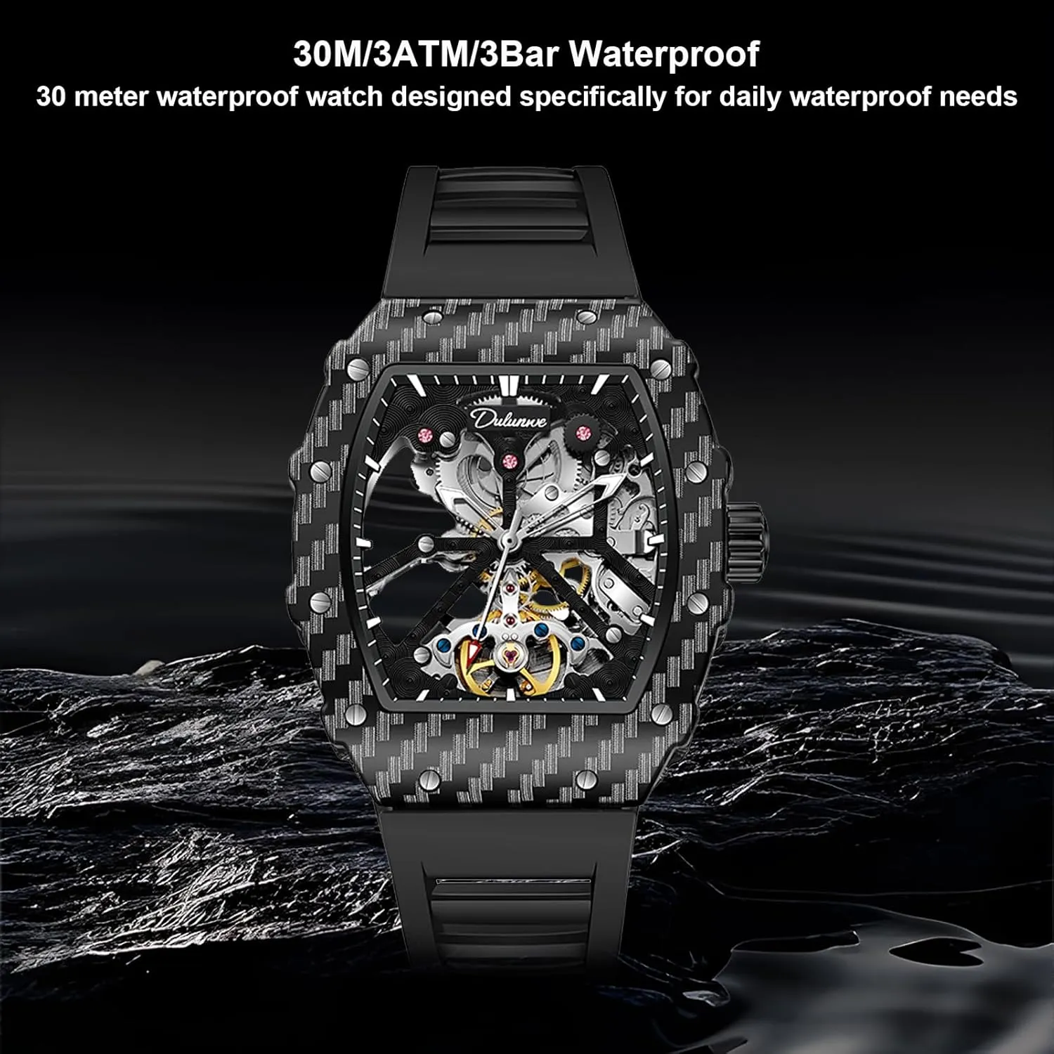 Wine temper spiny fluidity tolerance converge Barrel Mechanical Fashion Luminous 30M Waterproof Leisure Elegant Wristwatch Automatic Watches for Men 