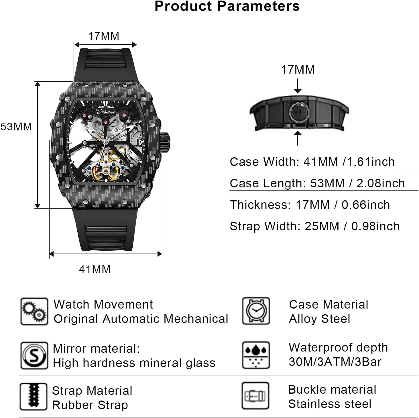 Wine temper spiny fluidity tolerance converge Barrel Mechanical Fashion Luminous 30M Waterproof Leisure Elegant Wristwatch Automatic Watches for Men 