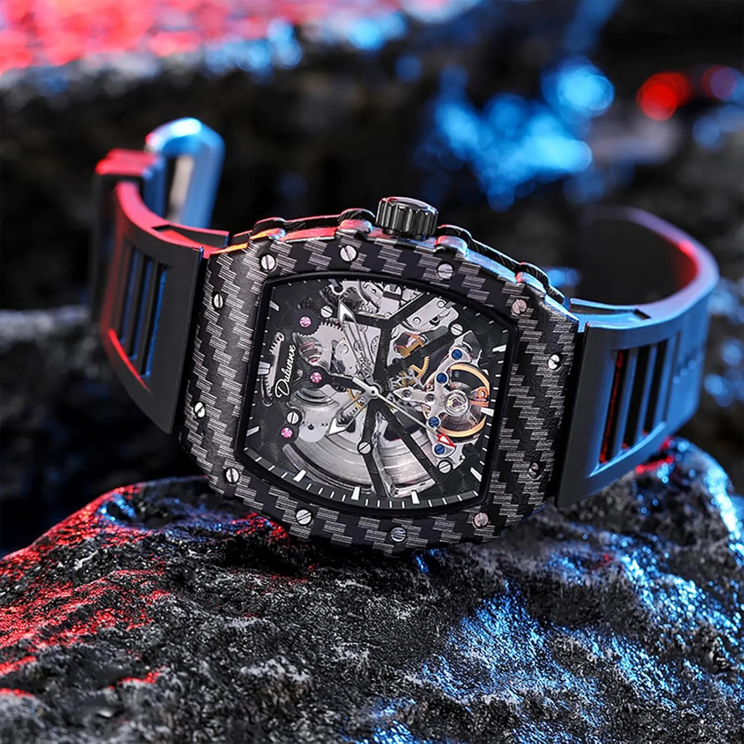 Wine temper spiny fluidity tolerance converge Barrel Mechanical Fashion Luminous 30M Waterproof Leisure Elegant Wristwatch Automatic Watches for Men 