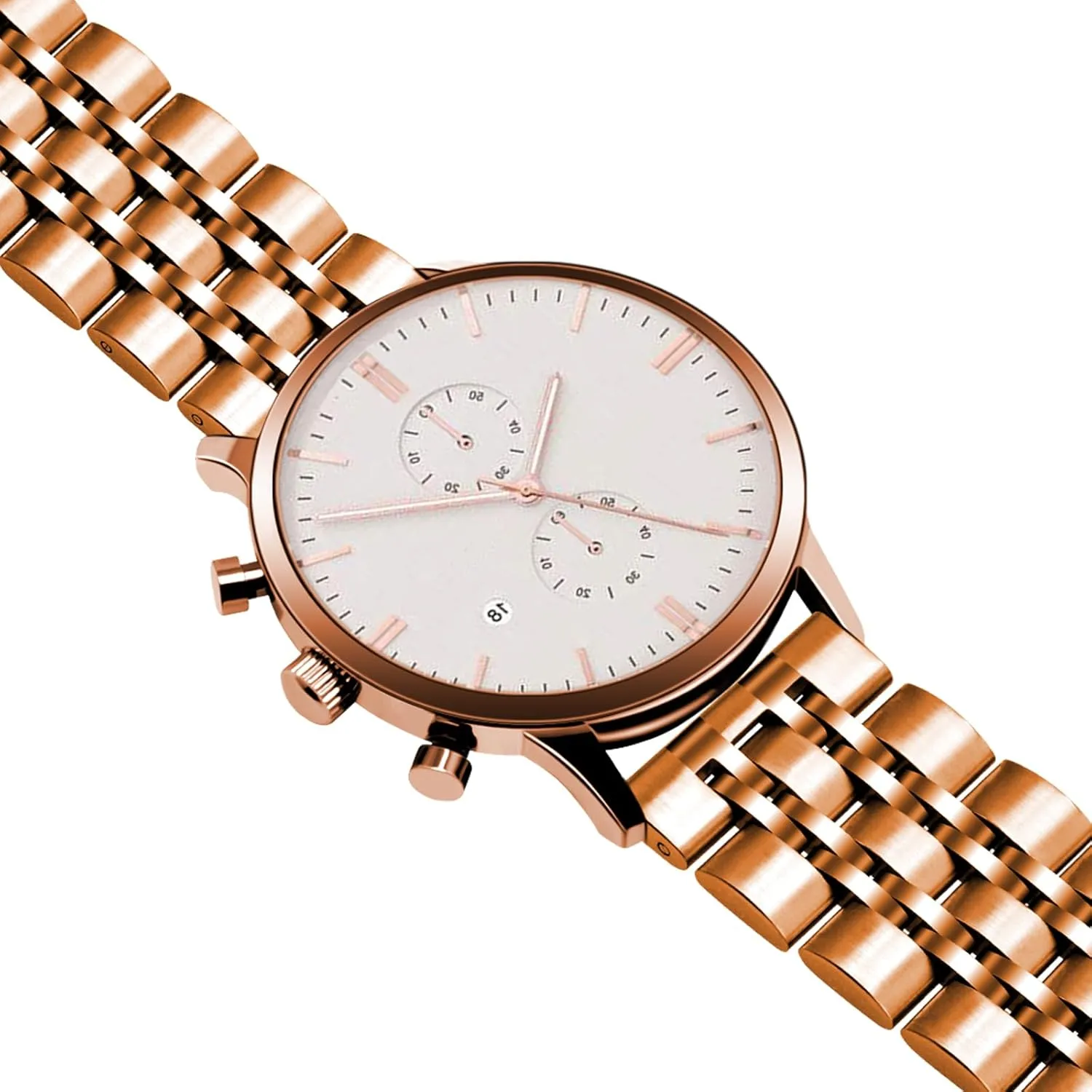 with Butterfly Clasp Multiple Colors Juntan 7 Beads Quick Release Watch Band, 20mm 22mm Stainless Steel Watch Strap for Men Women, Adjustable justify slum Business Metal Watch Bracelet 