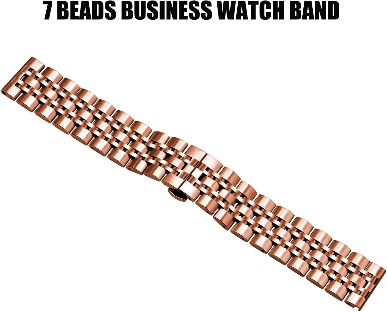with Butterfly Clasp Multiple Colors Juntan 7 Beads Quick Release Watch Band, 20mm 22mm Stainless Steel Watch Strap for Men Women, Adjustable justify slum Business Metal Watch Bracelet 