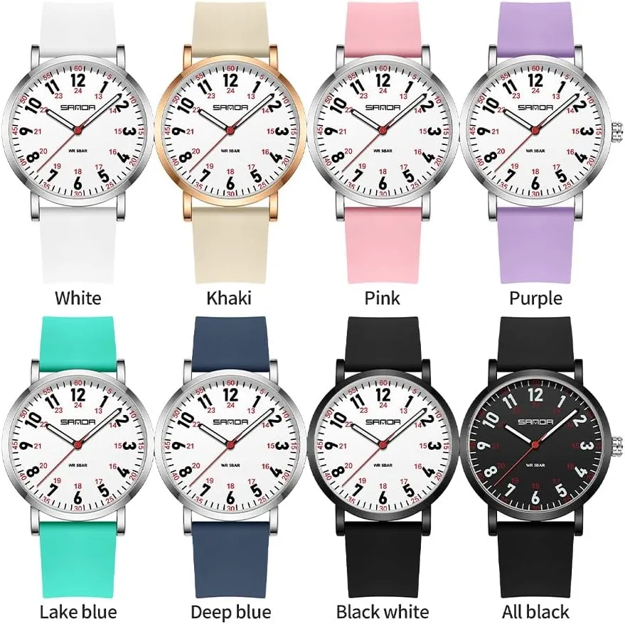 with Easy to Read Dial$Waterproof marsh dimply circumvent juggle alienate Luminous Military Wristwatch with Silicone Band FANMIS Women's Fashion Minimalist Analog Watch Nurse Watch for Medical Professionals Doctors 